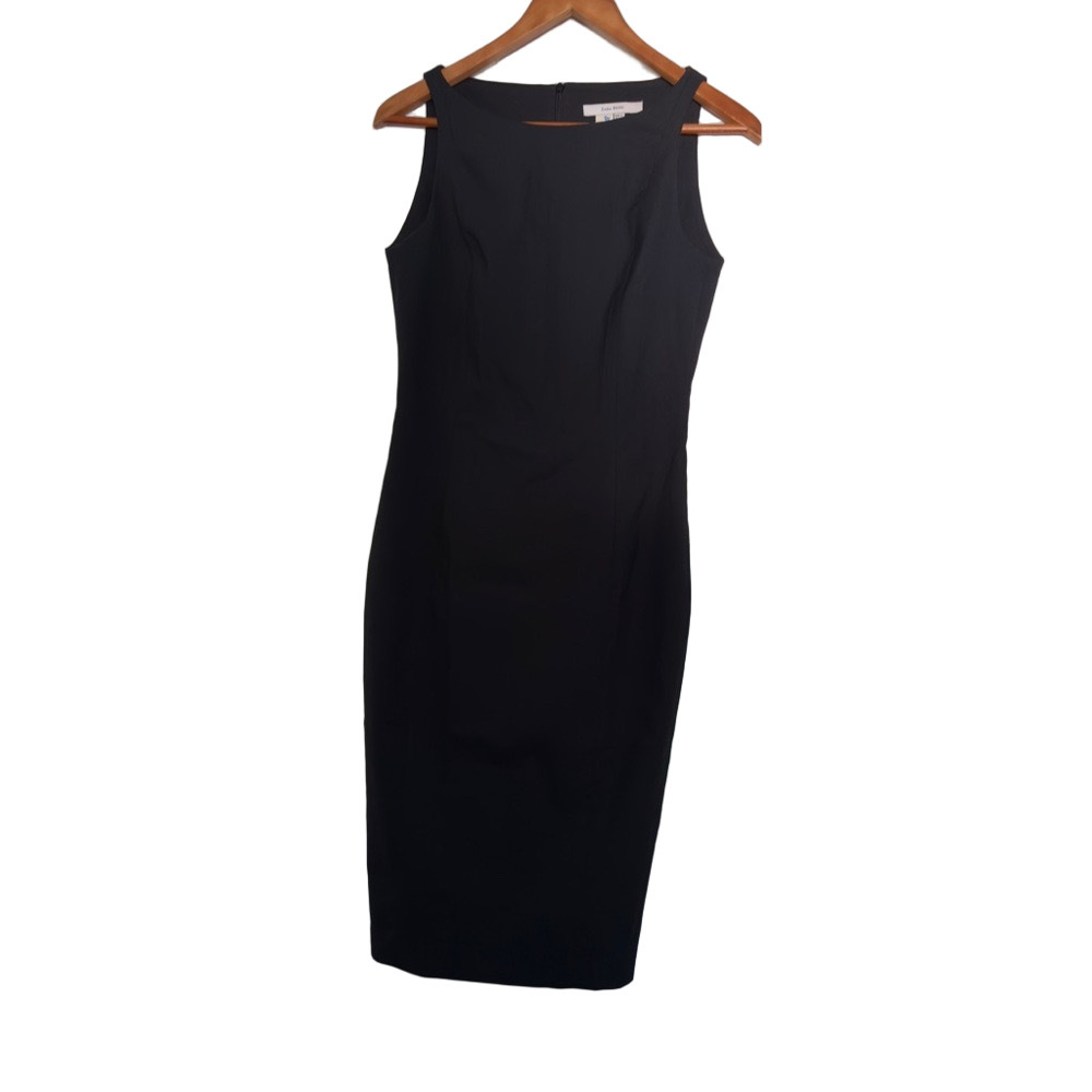 Zara basic Black boat beck Bodycon Midi Dress size small - Picture 2 of 5